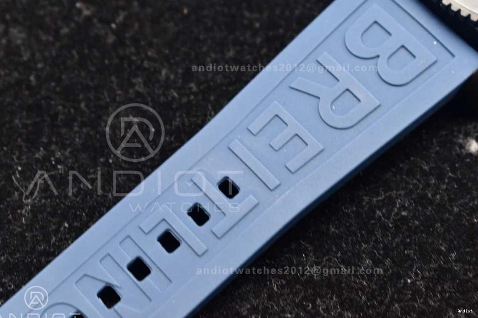 Rubber Automatic A2824 44 Black Black Blue TF Strap Best Superocean Dial 1:1 Edition Bezel On 0417